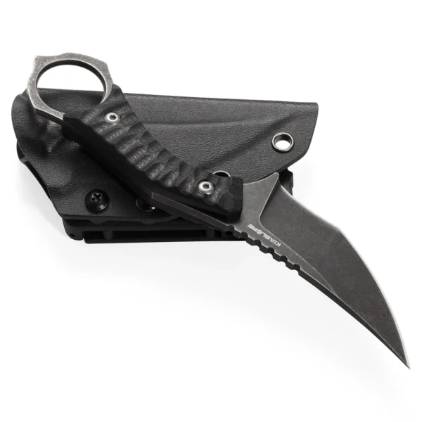 Phantom Fixed Blade Knife | 3.15" Black Stonewashed D2 Blade | Black G10 Handle | KIASLORE KM123-1