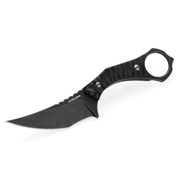 Phantom Fixed Blade Knife | 3.15" Black Stonewashed D2 Blade | Black G10 Handle | KIASLORE KM123-1