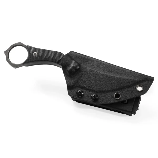 Phantom Fixed Blade Knife | 3.15" Black Stonewashed D2 Blade | Black G10 Handle | KIASLORE KM123-1