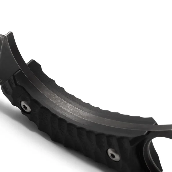 Phantom Fixed Blade Knife | 3.15" Black Stonewashed D2 Blade | Black G10 Handle | KIASLORE KM123-1