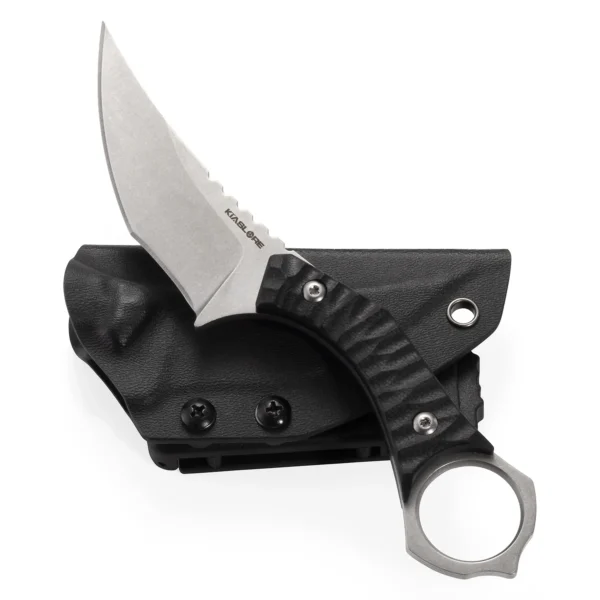 Phantom Fixed Blade Knife | 3.15" Stonewashed D2 Blade | Black G10 Handle | KIASLORE KM123-2