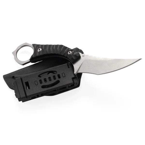Phantom Fixed Blade Knife | 3.15" Stonewashed D2 Blade | Black G10 Handle | KIASLORE KM123-2
