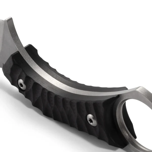 Phantom Fixed Blade Knife | 3.15" Stonewashed D2 Blade | Black G10 Handle | KIASLORE KM123-2