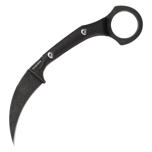 Hunter's Claw Karambit Knife | 2.36″ Black Stonewashed D2 Blade | Black G10 Handle | KIASLORE KK124-1
