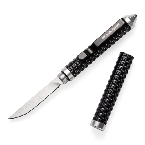 KM162_D1_01 Everyday D Pen Knife | 1.88″ Damascus Blade | Aluminum Handle | KIASLORE KM162-D