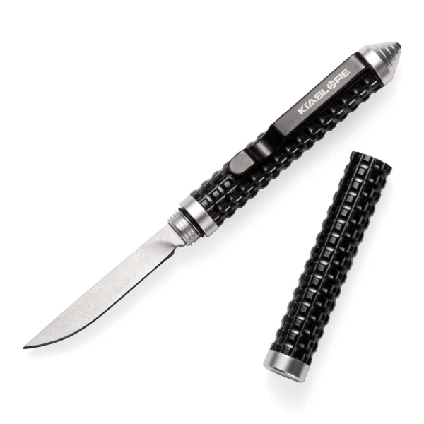 Everyday D Pen Knife | 1.88″ Damascus Blade | Aluminum Handle | KIASLORE KM162-D