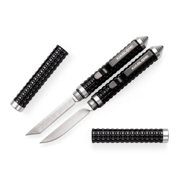 Everyday D Pen Knife | 1.88″ Damascus Blade | Aluminum Handle | KIASLORE KM162-D