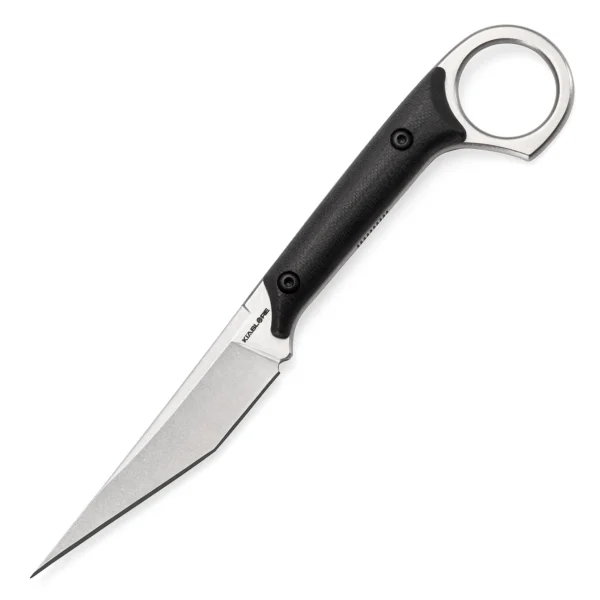 Shadow Fixed Blade Knife | 3.34″ Stonewashed D2 Blade | Black G10 Handle | KIASLORE KS1013-2