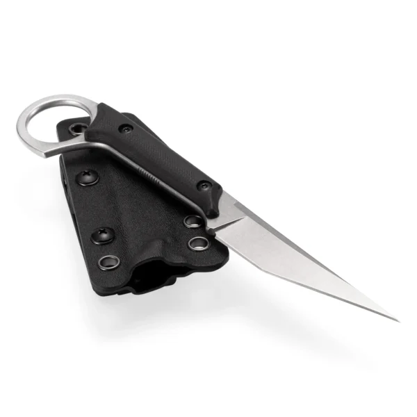 Shadow Fixed Blade Knife | 3.34″ Stonewashed D2 Blade | Black G10 Handle | KIASLORE KS1013-2