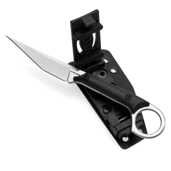 Shadow Fixed Blade Knife | 3.34″ Stonewashed D2 Blade | Black G10 Handle | KIASLORE KS1013-2