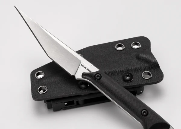 Shadow Fixed Blade Knife | 3.34″ Stonewashed D2 Blade | Black G10 Handle | KIASLORE KS1013-2