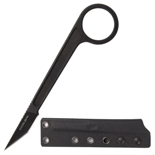Everyday Fixed Blade Knife | 1.57″ Black Stonewashed 440C Blade | Integral Steel | KIASLORE KS107-1