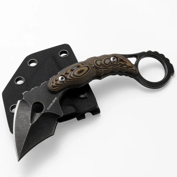 Shadow Spine Mini Karambit Knife | 1.81″ Black Stonewashed D2 Blade | Black G10 Handle | KIASLORE KK1316-1