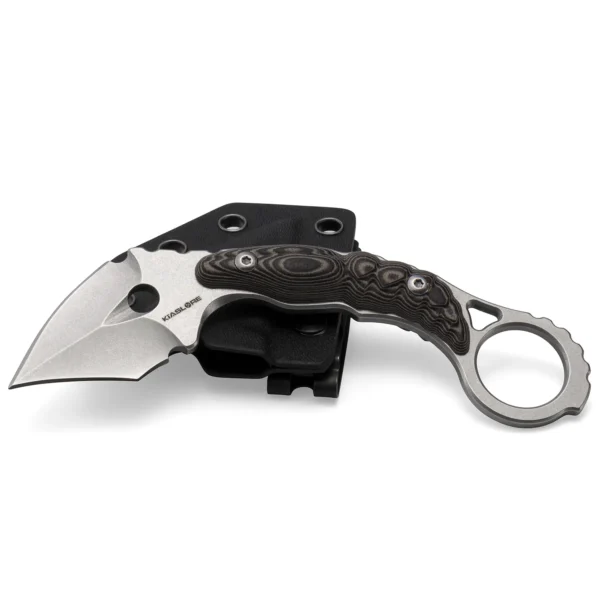 Shadow Spine Mini Karambit Knife | 1.81″ Stonewashed D2 Blade | Black G10 Handle | KIASLORE KK1316-2