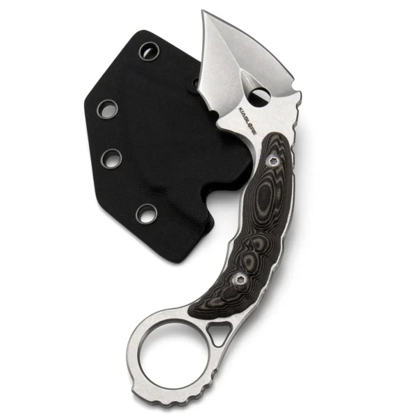 Shadow Spine Mini Karambit Knife | 1.81″ Stonewashed D2 Blade | Black G10 Handle | KIASLORE KK1316-2