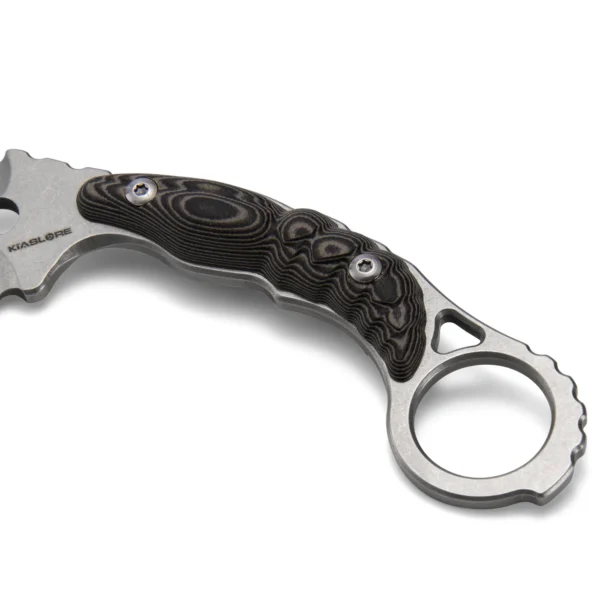 Shadow Spine Mini Karambit Knife | 1.81″ Stonewashed D2 Blade | Black G10 Handle | KIASLORE KK1316-2