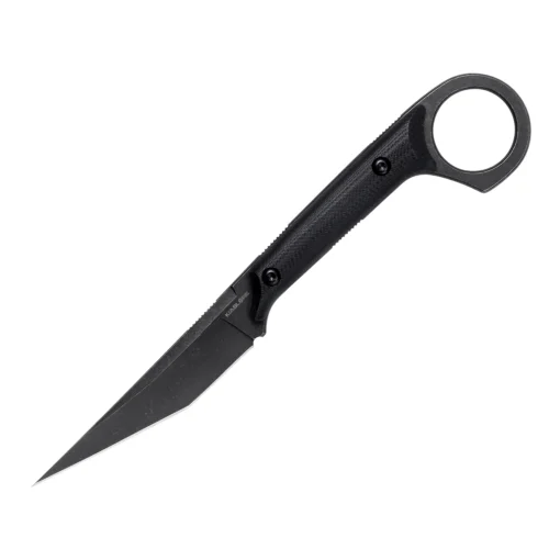 KS527_B1_01 Shadow Fixed Blade Knife | 3.34" Black Stonewashed D2 Blade | Black G10 Handle | KIASLORE KS527-1