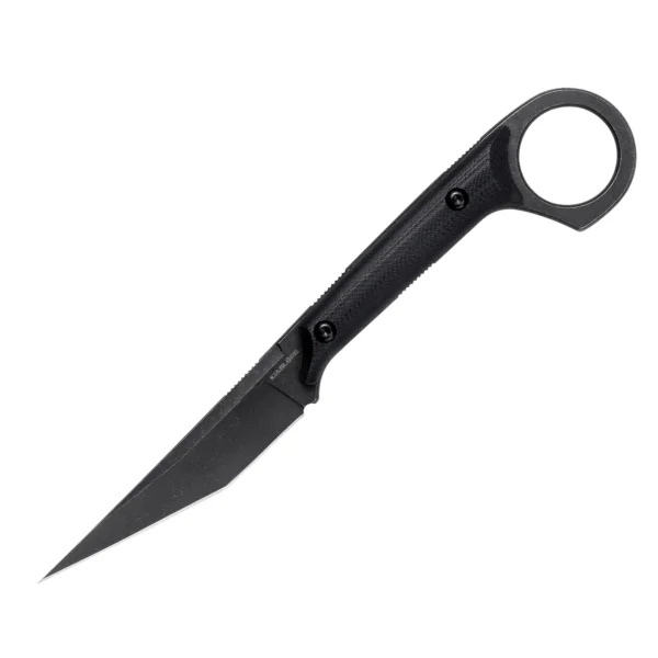 Shadow Fixed Blade Knife | 3.34" Black Stonewashed D2 Blade | Black G10 Handle | KIASLORE KS527-1