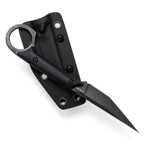Shadow Fixed Blade Knife | 3.34" Black Stonewashed D2 Blade | Black G10 Handle | KIASLORE KS527-1