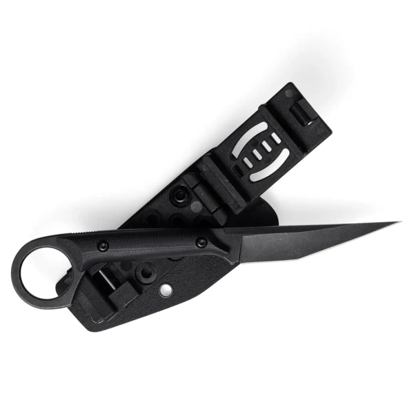 Shadow Fixed Blade Knife | 3.34" Black Stonewashed D2 Blade | Black G10 Handle | KIASLORE KS527-1