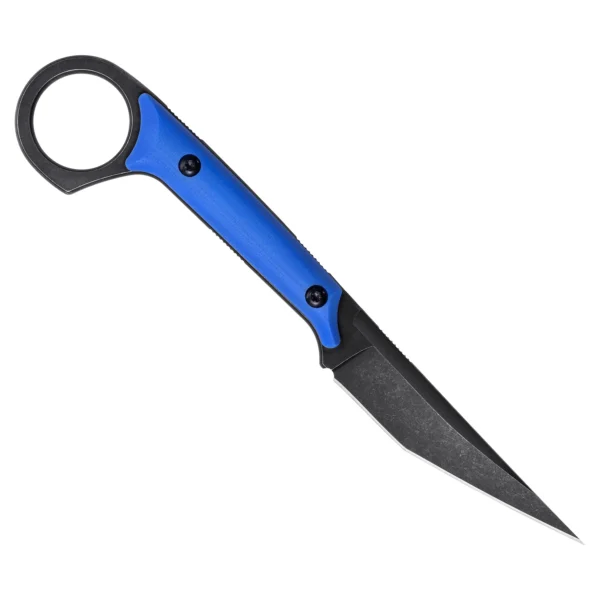 Shadow Fixed Blade Knife | 3.34" Black Stonewashed D2 Blade | Blue G10 Handle | KIASLORE KS527-4