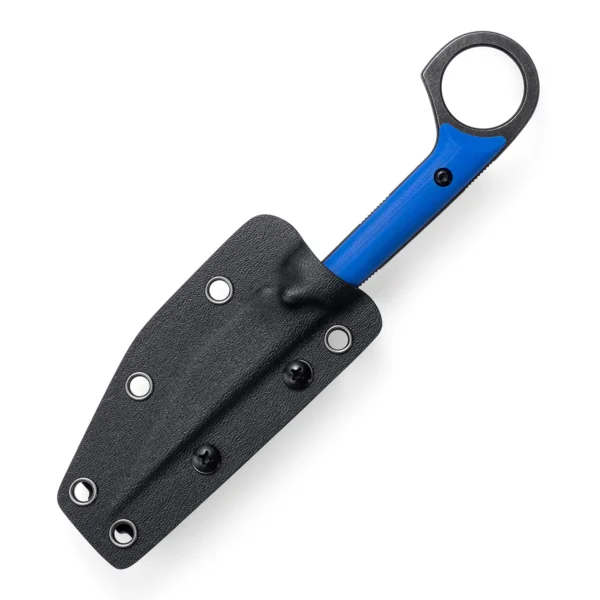 Shadow Fixed Blade Knife | 3.34" Black Stonewashed D2 Blade | Blue G10 Handle | KIASLORE KS527-4