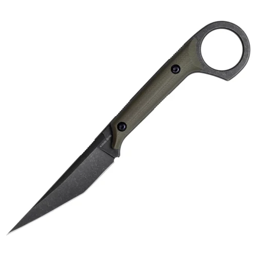 KS527_G2_01 Shadow Fixed Blade Knife | 3.34" Black Stonewashed D2 Blade | Green G10 Handle | KIASLORE KS527-2