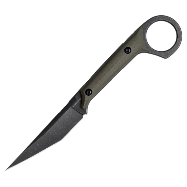 Shadow Fixed Blade Knife | 3.34" Black Stonewashed D2 Blade | Green G10 Handle | KIASLORE KS527-2