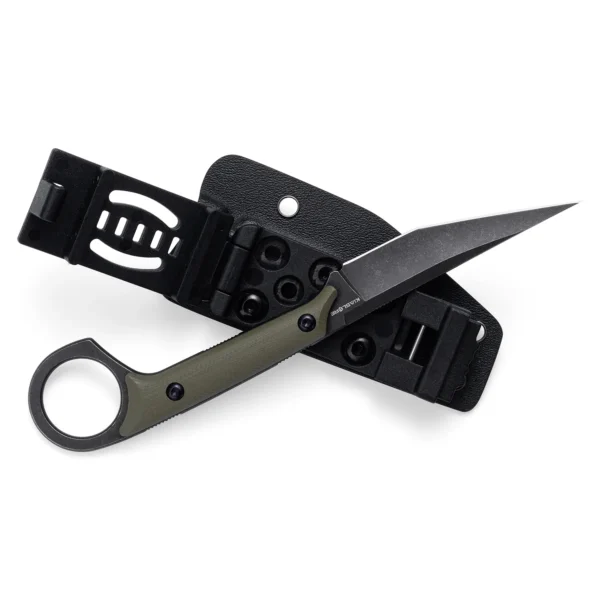 Shadow Fixed Blade Knife | 3.34" Black Stonewashed D2 Blade | Green G10 Handle | KIASLORE KS527-2