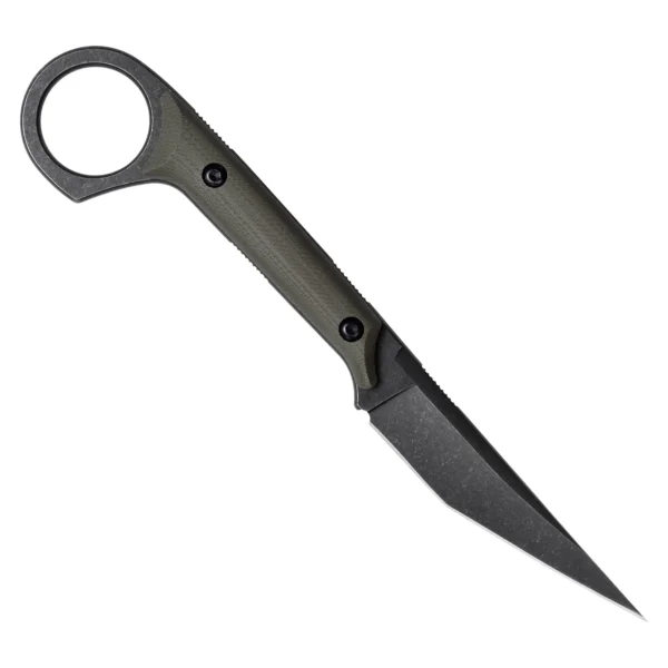 Shadow Fixed Blade Knife | 3.34" Black Stonewashed D2 Blade | Green G10 Handle | KIASLORE KS527-2