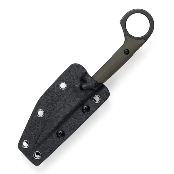 Shadow Fixed Blade Knife | 3.34" Black Stonewashed D2 Blade | Green G10 Handle | KIASLORE KS527-2