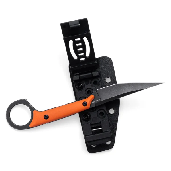 Shadow Fixed Blade Knife | 3.34" Black Stonewashed D2 Blade | Orange G10 Handle | KIASLORE KS527-6