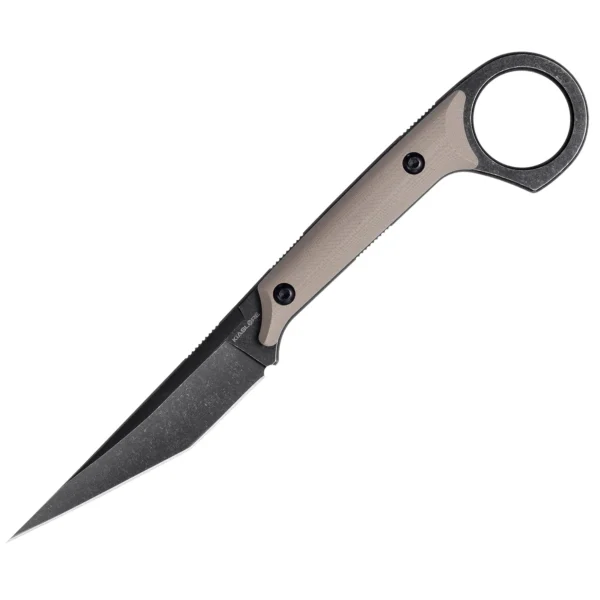 Shadow Fixed Blade Knife | 3.34" Black Stonewashed D2 Blade | Tan G10 Handle | KIASLORE KS527-3