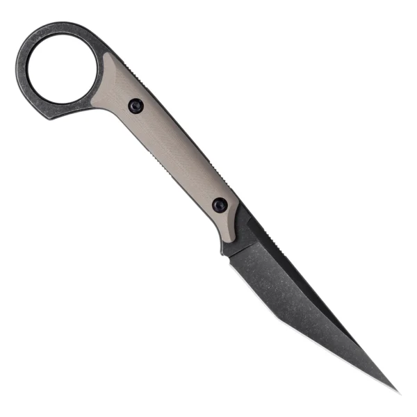 Shadow Fixed Blade Knife | 3.34" Black Stonewashed D2 Blade | Tan G10 Handle | KIASLORE KS527-3