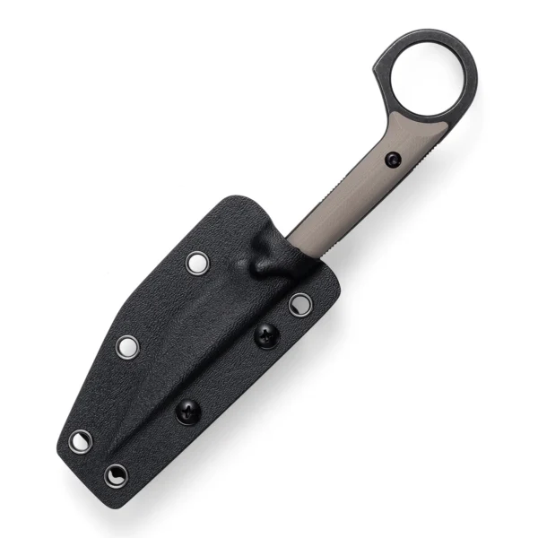 Shadow Fixed Blade Knife | 3.34" Black Stonewashed D2 Blade | Tan G10 Handle | KIASLORE KS527-3