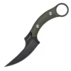 Mackerel Shark Tactical Karambit Knife | 3.74" Black Stonewashed D2 Blade | Green G10 Handle | KIASLORE KS528-2