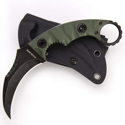 adamant tactical karambit knife | 3.34″ stonewashed d2 blade | black g10 handle | camping hunting tool | kiaslore kk1221 2
