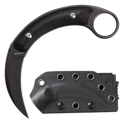 aether claw karambit knife | 3.14″ black stonewashed d2 blade | black g10 handle | edc & camping hunting tool | kiaslore kk1014 1